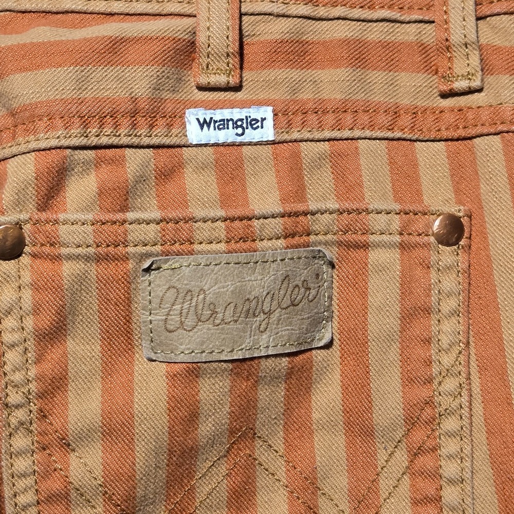 Wrangler Wanderer 622 High Rise Flare Jeans Women's 27x31 Retro Orange Striped - Picture 9 of 13